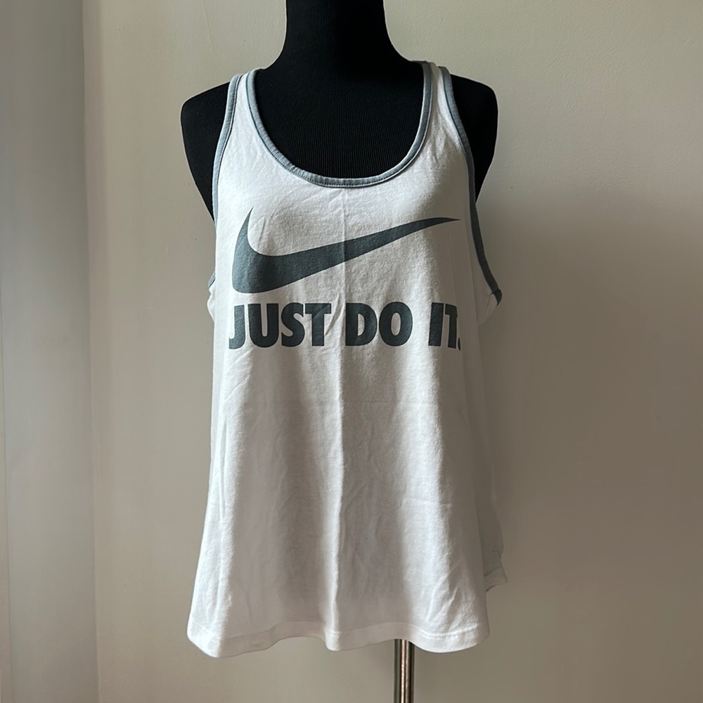 Nike White Racer Back Tank Top